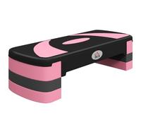 HomCom Stepper Fitness Aérobic – Hauteur réglable 10/15/20 cm, Antidérapant – Noir/Rose clair