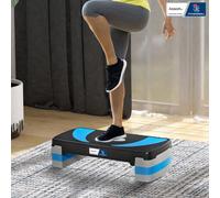 HOMCOM Stepper Fitness Aerobic - Aosom.fr x FFHandball - hauteur reglable surface antiderapante 80 x 31 x 20 cm noir bleu Ce step sera idéal pour votre remise en forme, vous pourrez faire de l'aérobic