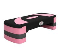 HOMCOM Stepper Fitness Aérobic Hauteur réglable Surface antidérapante 80 x 31 x 20 cm Noir Rose Clair