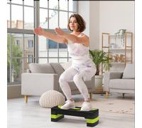 HOMCOM Stepper fitness aérobic hauteur réglable surface antidérapante 80 x 31 x 20 cm noir vert