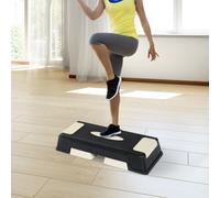HOMCOM Stepper Professionnel d'Aérobic Fitness en Plastique 71 x 28 x 12,5 cm / 17,5 cm / 22,5 cm Noir et Gris
