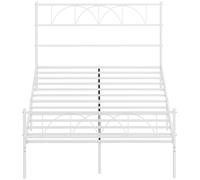 HOMCOM Structure de lit 140x190 cm avec tête de lit Support de lattes en acier Rangement sous le lit
