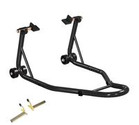 HOMCOM Support béquille de moto arrière support de roue lève moto arrière sur roulettes avec bobine de bras oscillant U + L, noir