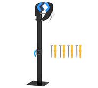 HOMCOM Support de réparation de vélo réglable en hauteur, pince rotative 360°, pieds d'atelier ou muraux, support vélo pour montage, entretien, réparation VTT et vélo de route, charge max. 25kg, noir