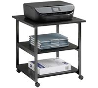HomCom Support d'imprimante Desserte de rangement 3 niveaux sur roulettes 50 x 50 x 52,5 cm