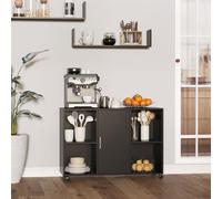 HOMCOM Support d'imprimante - Caisson d'organisation de Bureau Roulant - Dim. 100L x 40l x 71H cm en Bois Noir