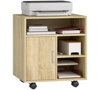 HOMCOM Support d'Imprimante Organiseur Bureau Caisson Bois Naturel