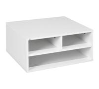 HomCom Support imprimante caisson de bureau 3 compartiments 47 x 40 x 22,5 cm Blanc
