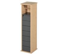 HomCom Support papier toilette armoire 2 niveaux avec sortie papier MDF gris bambou
