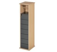 HOMCOM Support papier toilette - porte-papier toilette - armoire pour papier toilette - 2 niveaux + sortie papier MDF gris bambou