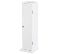 HOMCOM Support Papier Toilette - Porte-Papier Toilette - Armoire pour Papier Toilette - 3 Niveaux + Sortie Papier MDF Blanc