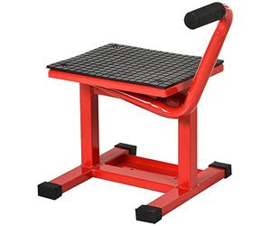 HOMCOM Support Universel de Moto réglable cric hydraulique lève Moto béquille d'atelier Stand Moto Tout-Terrain Moto Cross supermotard Rouge