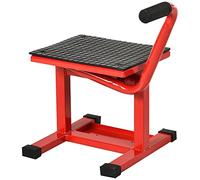 HOMCOM Support Universel de Moto Réglable Cric Hydraulique Lève Moto Rouge