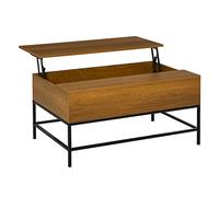 HOMCOM Table à café Table à café élévatrice Table à Manger Table à café Polyvalente avec Rangement dissimulé Pieds en métal pour Salon Salle à Manger 90x60,5x45,5 cm Teck