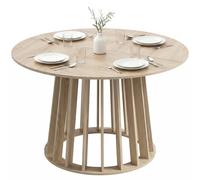 HOMCOM Table à manger 120 x 120 x 75 cm Bois Naturel