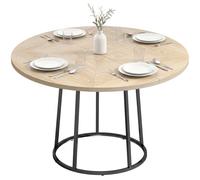 HOMCOM Table à manger 120 x 120 x 75 cm Bois naturel
