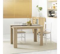 HOMCOM Table à manger design moderne avec grand plateau 4-6 personnes en panneaux de particules dim. 120L x 69l x 75H cm noir et naturel Description:La table de cuisine est le centre de votre vie quot