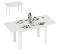HOMCOM Table à manger extensible 180x80x75cm Blanc