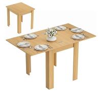 HOMCOM Table à manger extensible 70/140 x 80 cm pour 4 à 6 personnes Aspect bois naturel