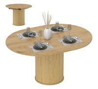 Table à manger extensible - HOMCOM - pour 6 à 8 personnes - MDF - 110-150 x 75 cm - effet bois naturel