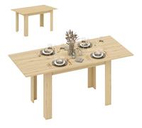 HOMCOM Table à Manger Extensible, Table de Cuisine rectangulaire, pour 6-8 Personnes, pour Petits espaces, Design Moderne, 140-180 x 80 cm, Effet Bois Naturel