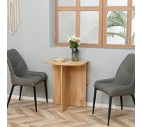 HOMCOM Table à Manger Pliante Gain de Place en Bois, 90x60x74cm, Chêne