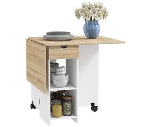 HOMCOM Table à Manger Pliante pour 2 à 4 Personnes Chêne