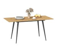 HOMCOM Table à Manger Pliante, Table Pliante Cuisine rectangulaire, Table Extensible 120-160 cm jusqu'à 6 à 8 Personnes avec Pieds en Acier, Naturel