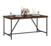 HOMCOM Table à manger rectangulaire pour 6 personnes, table de cuisine de style industriel avec pieds réglables en bois et acier, pour salle à manger, salon et bureau, 150x80x75 cm, marron