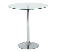 HOMCOM Table à Manger Ronde pour 2 Personnes Moderne Ø 70 x 74,5 cm Argenté