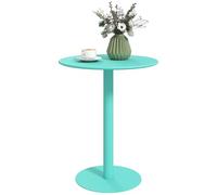 HOMCOM Table à Manger Ronde pour 2 Personnes Table de Cuisine Ø60 cm Style Moderne avec Base Ronde, Cadre en Acier, pour l'intérieur et l'extérieur, Vert
