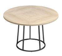 HOMCOM Table à Manger Ronde pour 4 à 6 Personnes, Ø 120 x 75 cm, Table de Cuisine avec Piétement Conique en Métal, Bois Naturel
