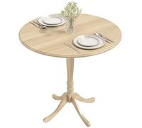 HOMCOM Table à Manger Ronde pour 4 Personnes Ø 80 cm Bois Naturel