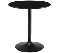 HOMCOM Table à Manger Table Ronde Table de Cuisine Moderne pour 2 Personnes avec Base en Acier et Patins antidérapants pour Le Salon Ø70x75 cm Noir