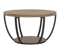 HOMCOM Table basse à 2 niveaux, table de salon 80 x 80 x 43,8 cm, Marron/Noir