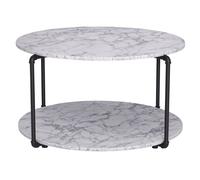 HOMCOM - table basse - Bois - 80x80x45cm - Blanc