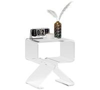 HOMCOM Table Basse géométrique à 2 Niveaux avec Pieds triangulaires, Table d'appoint en Acrylique, 40x30x45 cm, Transparent