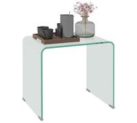 HOMCOM Table Basse Moderne avec Pieds antidérapants, Table Basse en Verre trempé, 50x40x45 cm, Transparent