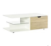 HOMCOM - Table basse - Panneaux de particules - 106x58x39cm - Blanc