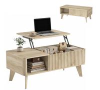 HOMCOM Table basse relevable 100 x 48 x 41 cm Chêne