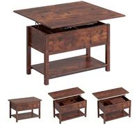 HOMCOM Table Basse Relevable Et Extensible 100 x 45 x 50,5 cm Brun Rustique