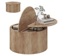 HOMCOM Table Basse Relevable Table de Salon 80 x 80 x 42 cm Bois Naturel
