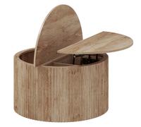 HOMCOM Table basse relevable, table de salon avec compartiment caché et plateau à fermeture douce, bois naturel