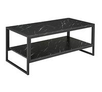 HomCom – Table basse style moderne avec 2 étagères 106 x 50 x 47 cm Noir