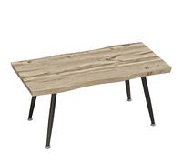 HOMCOM Table basse, table d'appoint moderne avec pieds en acier et plateau épais de 4 cm, 100 x 50 x 45 cm, chêne et noir