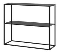 HOMCOM Table Console 2 Étagères Cadre Acier Salon 90 x 30 x 75 cm Noir
