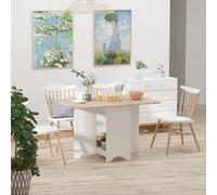 HOMCOM Table Console à Rabat avec Compartiment Étagère, Table Basse et Cuisine, Table à Rabat, Pliante, Gain de Place, Bois Couleur et Blanc, 118x80x72cm