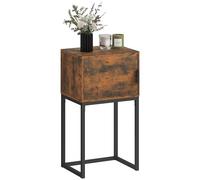 HOMCOM Table Console avec Armoire, Table d'appoint au Design Moderne avec Cadre en Acier, Table d'exposition pour Couloir, Salon, 40 x 30 x 76 cm, Marron Rustique