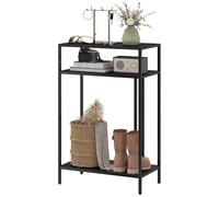 HOMCOM Table console avec étagères ouvertes à 3 niveaux, en acier, 55x30x85 cm, Noir