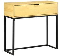 HOMCOM Table Console avec tiroir Table Basse Moderne avec Pieds en Acier pour entrée Salon Chambre 80x30x76 cm Naturel